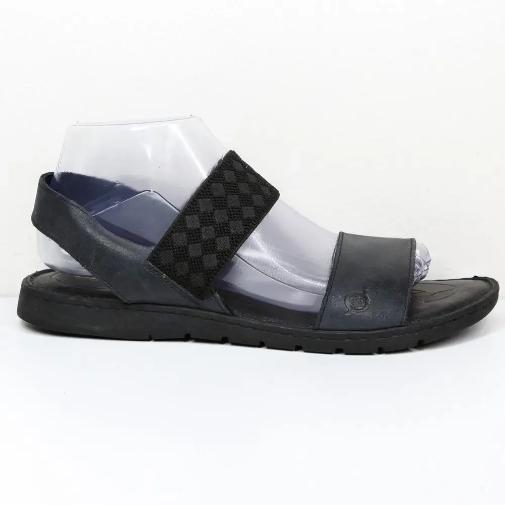 BORN Parson Leather Strappy Sandals Elastic Strap‎ Comfort Padded Black Sz 9
